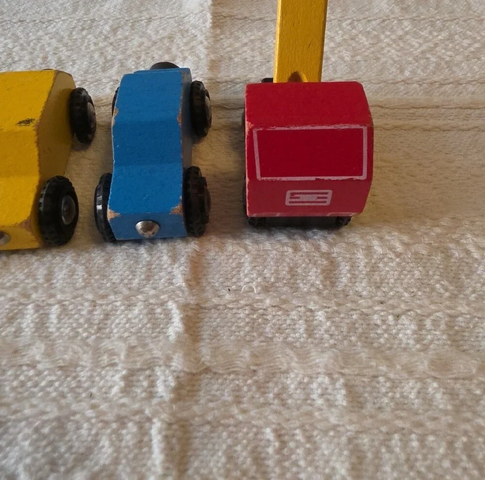 Vintage 4 Pc Of Classic BRIO magnetic Wooden Vehicles From The 1980s